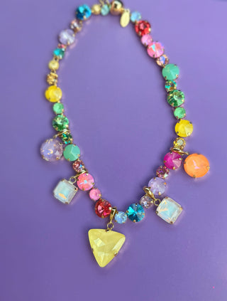 Lux Rainbow Variety Stone Necklace - Removable Gem Stones