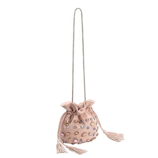 Starla Pink Vegan Leather Jewel Top Handle Pre