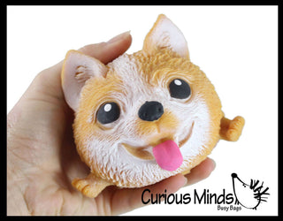 1 Cute Dog Soft Fluff Doh - Filled Squeeze Stress Balls   - The Edit LLC