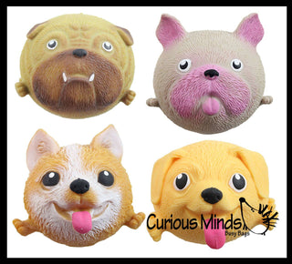 1 Cute Dog Soft Fluff Doh - Filled Squeeze Stress Balls   - The Edit LLC