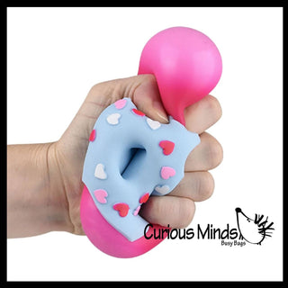 1 Donut Doughnut Soft Doh Filled Stretch Ball with Removable - The Edit LLC