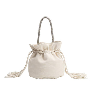 Starla Ivory Vegan Leather Jewel Top Handle