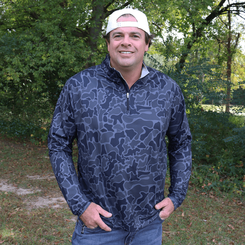 1/4 ZIP PULLOVER BLACK CAMO - The Edit LLC