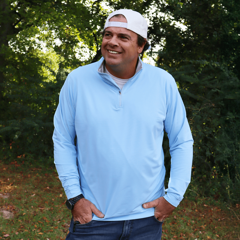 1/4 ZIP PULLOVER BLUE - The Edit LLC