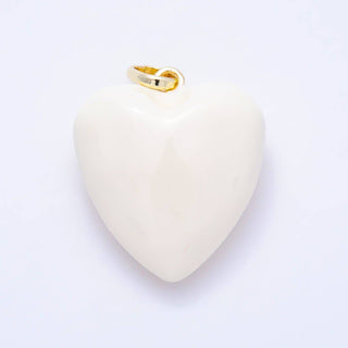 16K Gold Filled 36mm Colorful Glossy Enamel Puffy Heart Pendant | Charms-01668 - Charms-01675: Baby Blue - The Edit LLC
