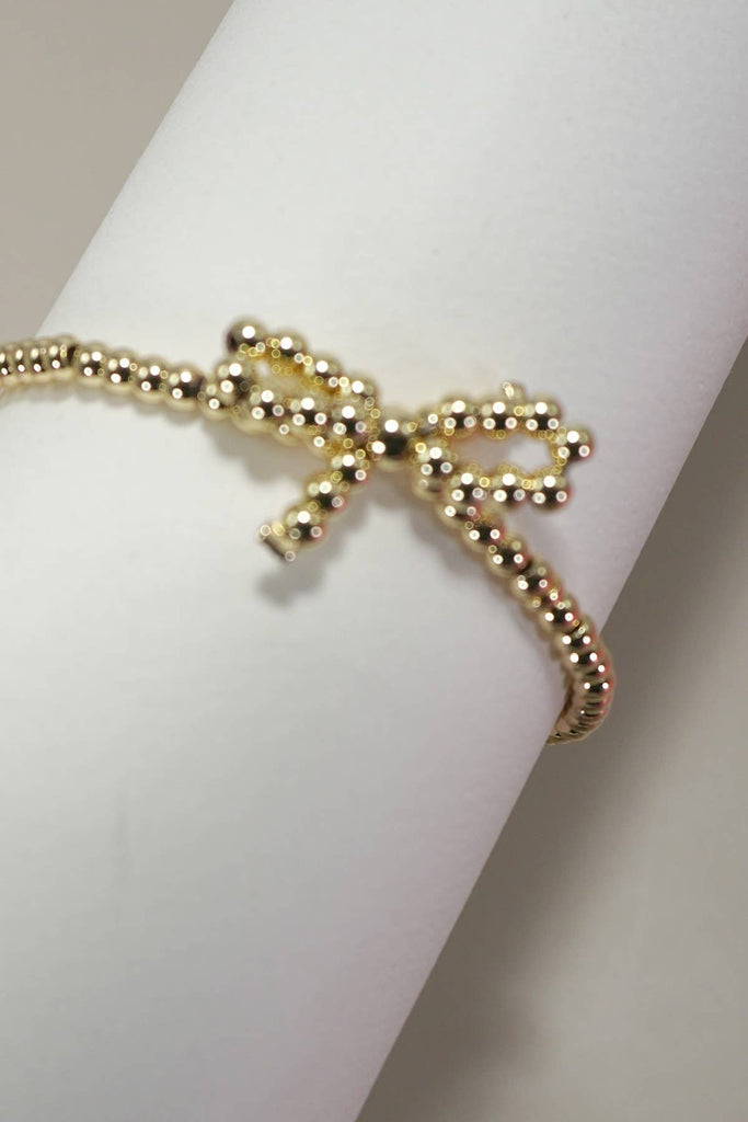 18K STAINLESS STEEL TARNISH FREE BOW BRACELET | 40B122: Gold - The Edit LLC