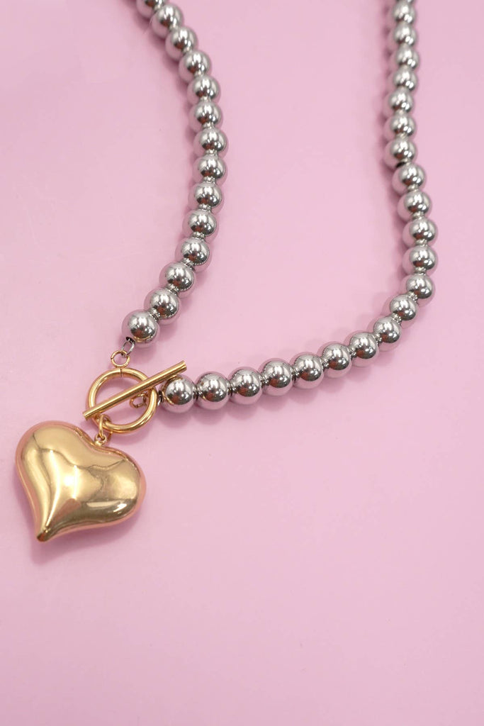 18K Stainless Steel Tarnish Free Waterproof Neck | 40NK9505: TWO TONE - The Edit LLC
