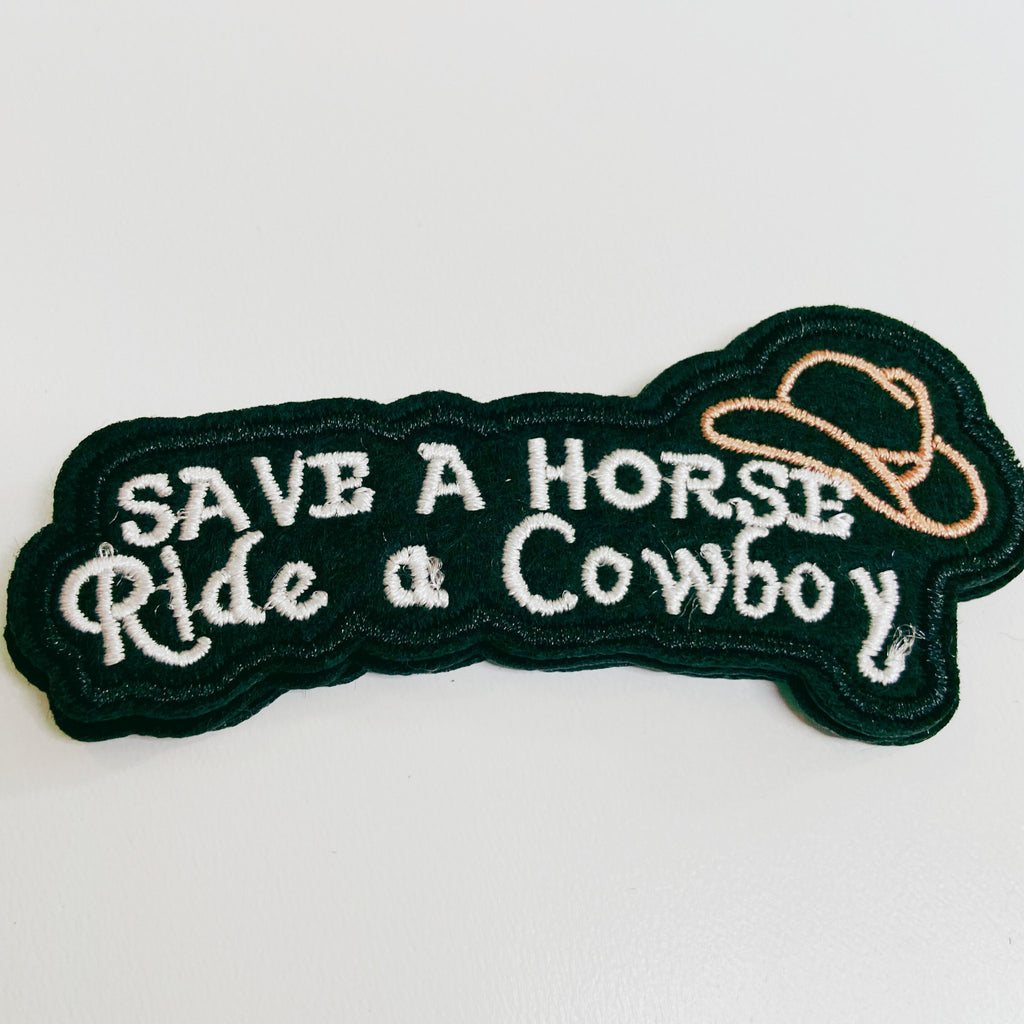 3" Save a Horse Ride a Cowboy - Embroidered Hat Patch: 3" Embroidered Patch - The Edit LLC