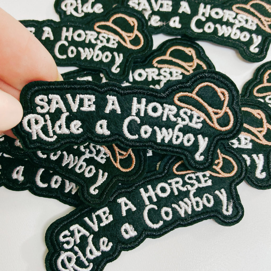 3" Save a Horse Ride a Cowboy - Embroidered Hat Patch: 3" Embroidered Patch - The Edit LLC