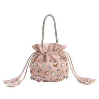 Starla Pink Vegan Leather Jewel Top Handle Pre