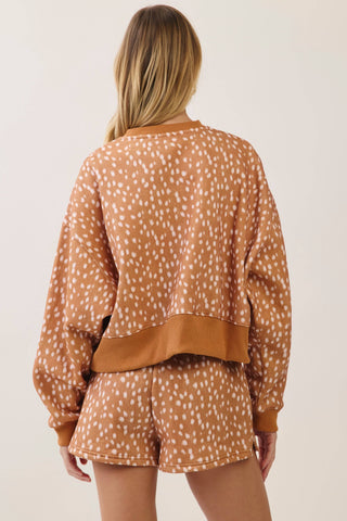 Spotted print Dropped Shoulder sweatshirt
