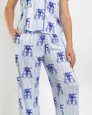 Callie Tiger Sleep Pants    Blue/White   -Asst.: Medium