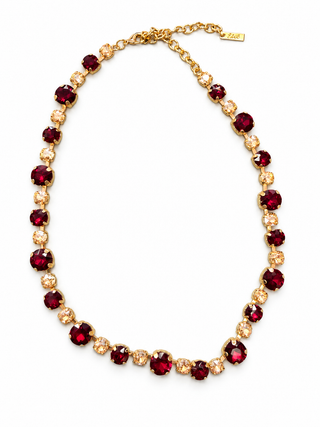Burgundy/Gold Custom Rhinestone Necklace - The Edit