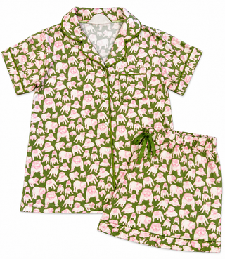 Chelsea Bulldog  Short Sleeve Button Up Sleep Set