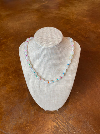 White Beaded Necklace/Multi
