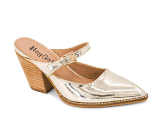 Sober Up Gold Metallic Pointed Toe Heel