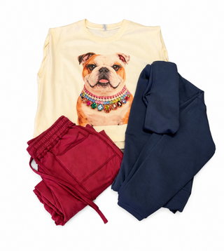 Bulldog Rhinestone Tank