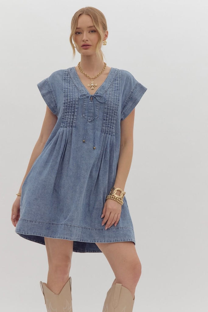 Acid Denim Dress - The Edit LLC