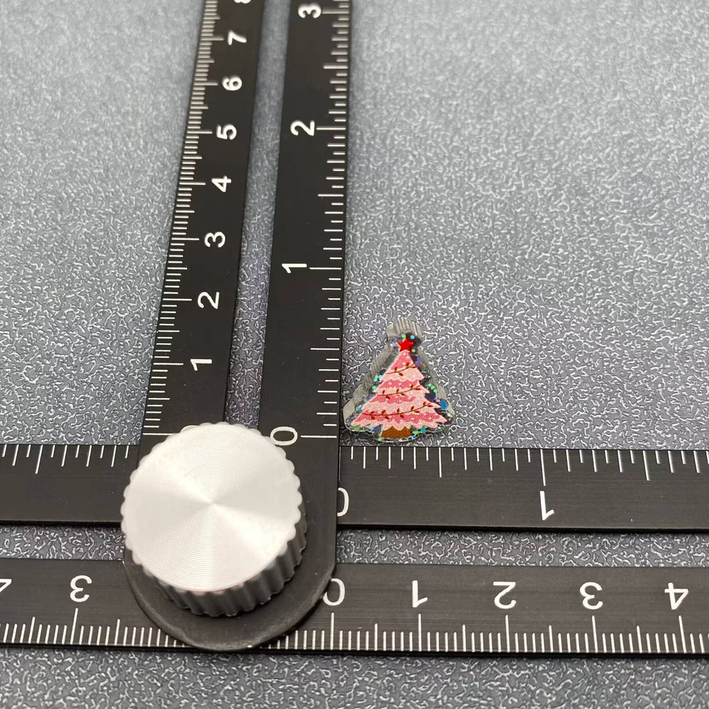 Acrylic Pink Christmas Tree Ear Studs - The Edit LLC