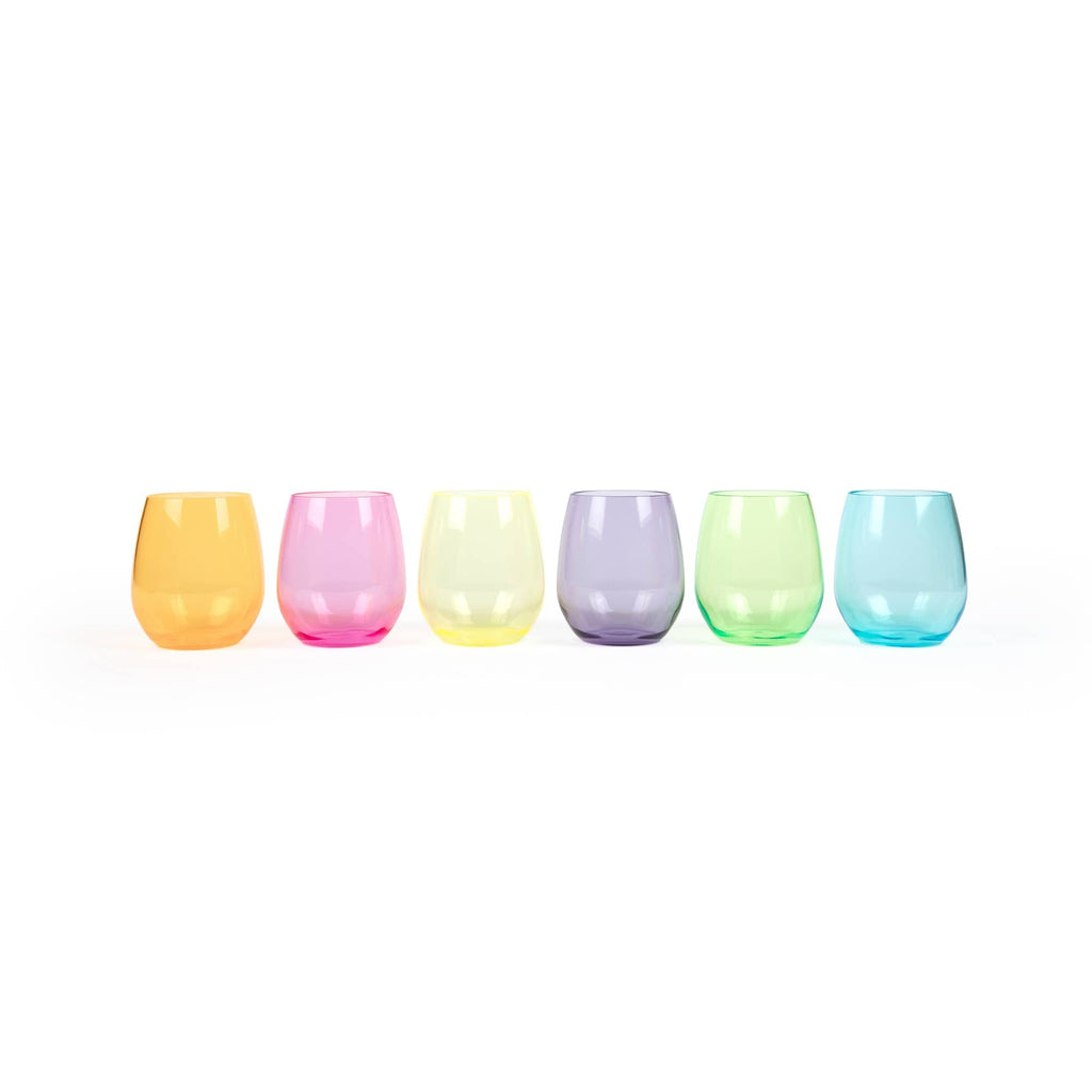 Acrylic Stemless Wine Glasses - Bright - The Edit LLC