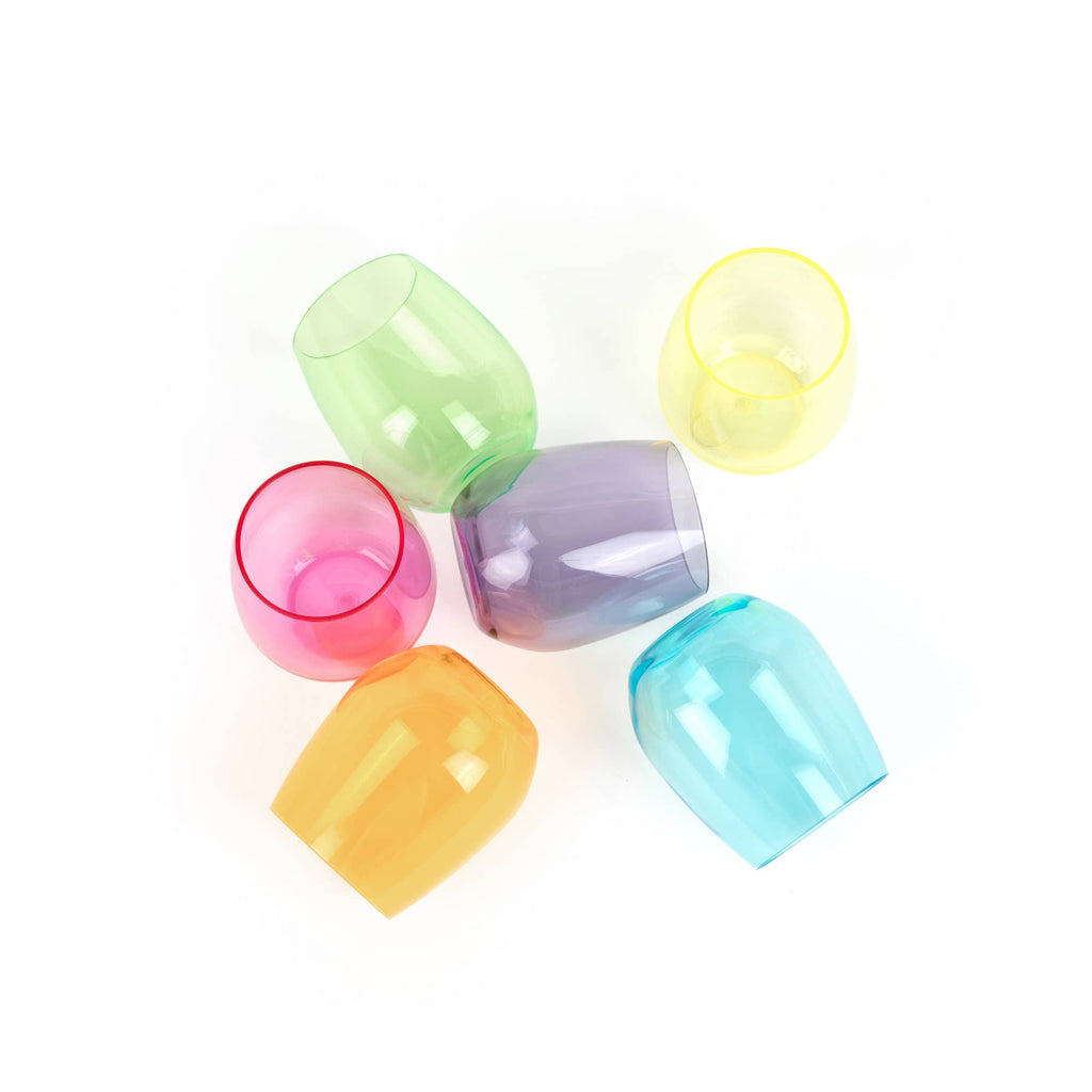 Acrylic Stemless Wine Glasses - Bright - The Edit LLC