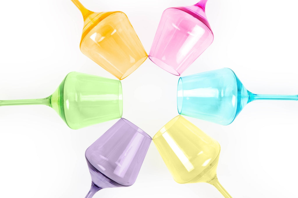 Acrylic Stemmed Wine Glasses - Bright - The Edit LLC