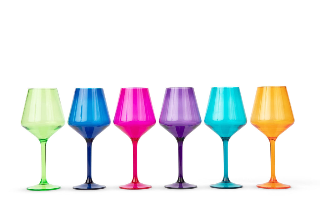 Acrylic Stemmed Wine Glasses - Jewel - The Edit LLC