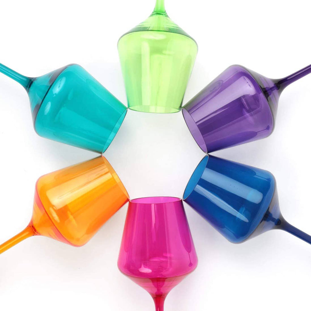 Acrylic Stemmed Wine Glasses - Jewel - The Edit LLC