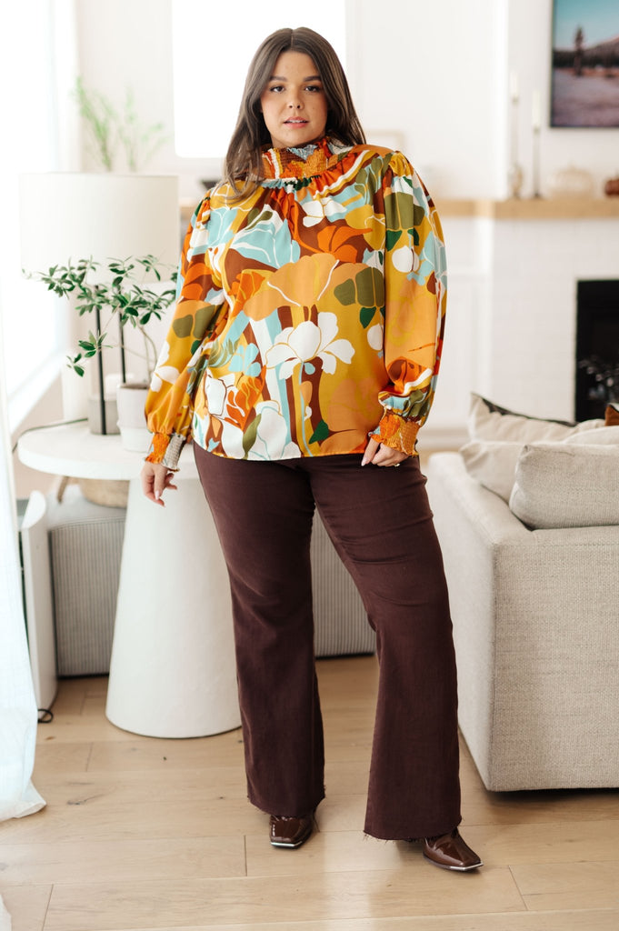 All Together Now Mock Neck Blouse - The Edit LLC