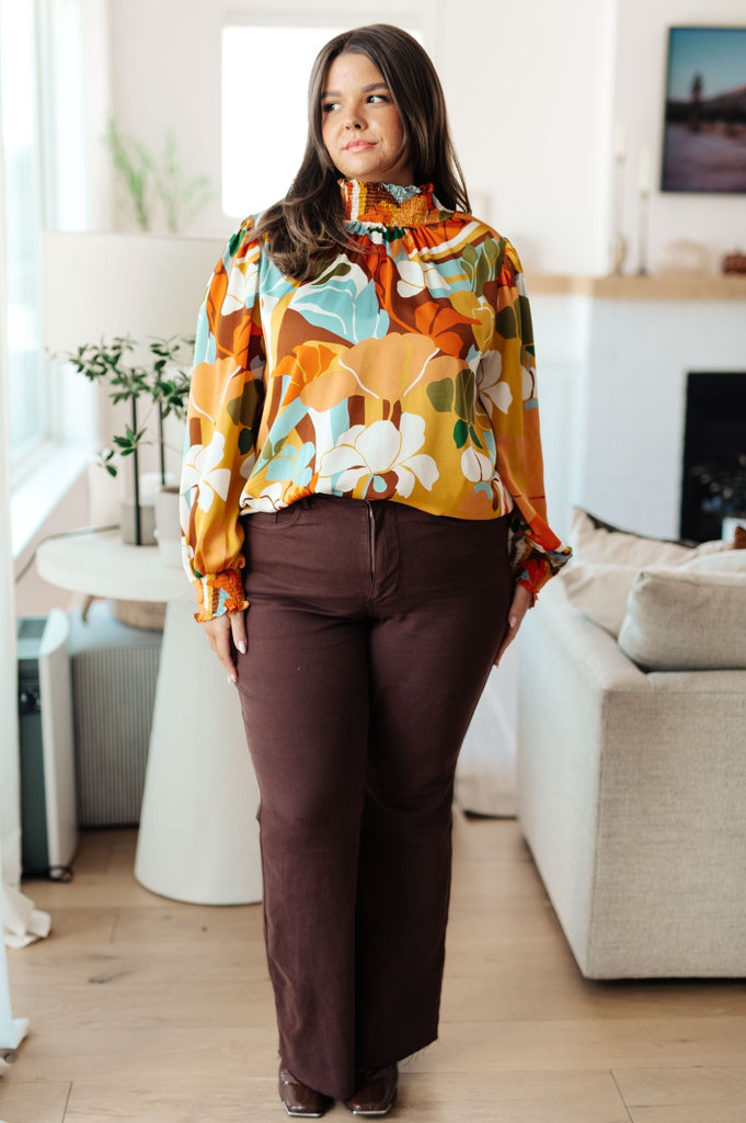 All Together Now Mock Neck Blouse - The Edit LLC