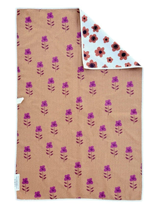 Amber Fields: Reversible Hand Towel: Cream/Brown / 19x29in - The Edit LLC