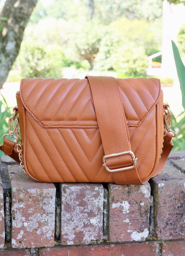 Angela Quited Crossbody CAMEL V QUILTED - The Edit LLC