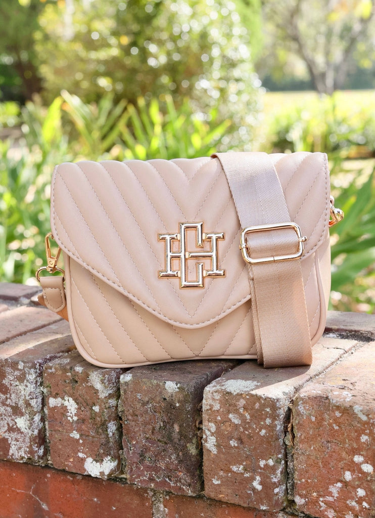 Angela Quited Crossbody TAN V QUILTED - The Edit LLC