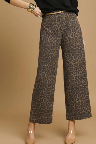 Animal Print Wide Leg Pants - The Edit LLC