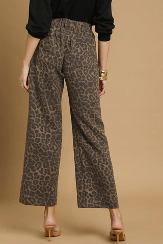 Animal Print Wide Leg Pants - The Edit LLC