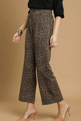 Animal Print Wide Leg Pants - The Edit LLC