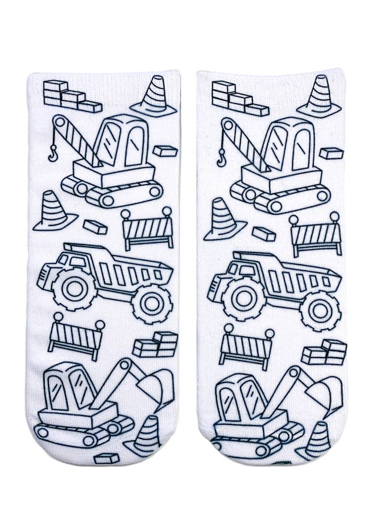 Ankle Socks - DIY Coloring Kit - Construction Zone - The Edit LLC