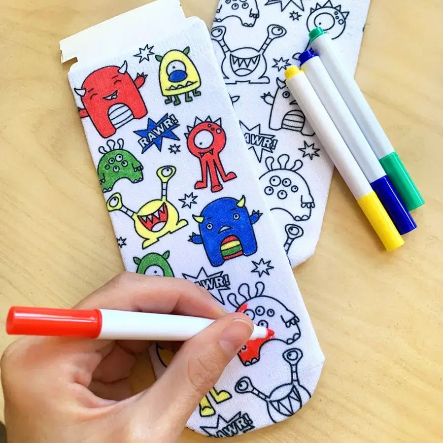 Ankle Socks - DIY Coloring Kit - Construction Zone - The Edit LLC