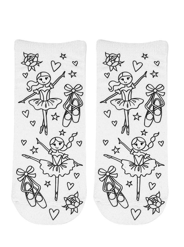 Ankle Socks - DIY Coloring Kit - Dancing Ballerinas - The Edit LLC