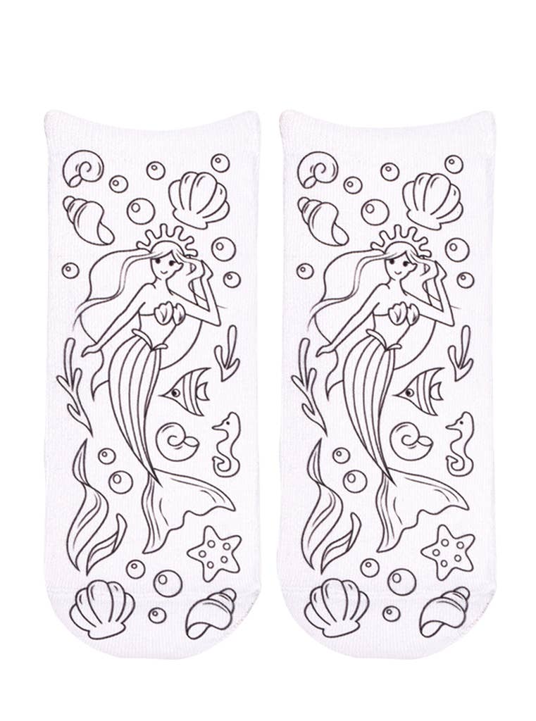 Ankle Socks - DIY Coloring Kit - Mermaid Queen - The Edit LLC