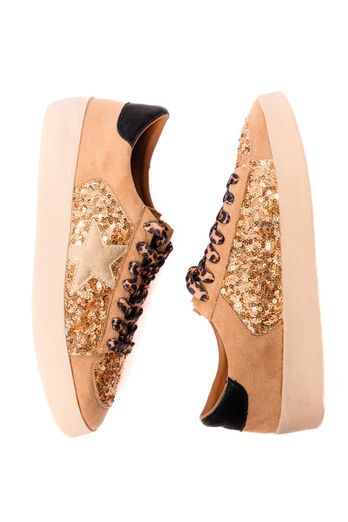 Another Round Sneakers in Gold Sequins - The Edit LLC