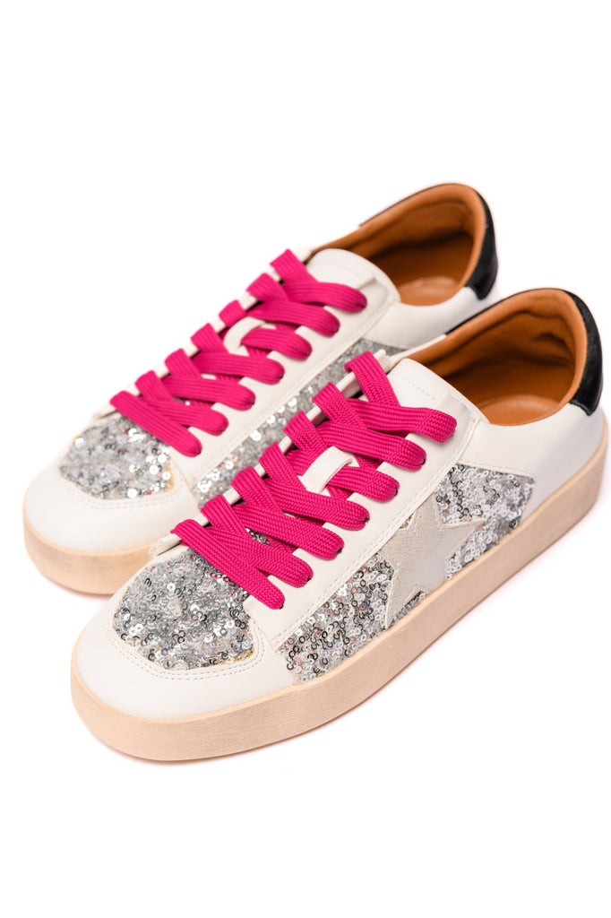 Another Round Sneakers in Silver Sequins - The Edit LLC