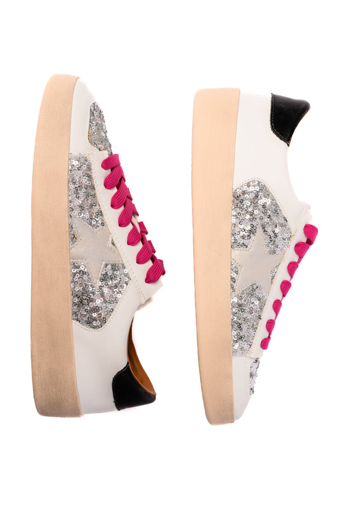 Another Round Sneakers in Silver Sequins - The Edit LLC