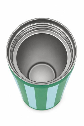 Aqua and Green Striped Can Coolers Wholesale: Aqua and Green Striped - The Edit LLC