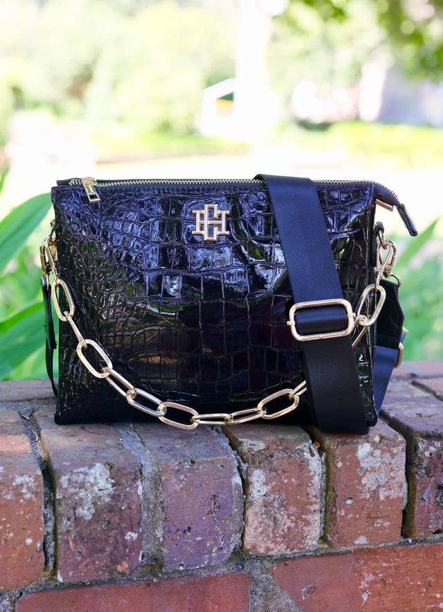 Ariana Crossbody BLACK PATENT: Default - The Edit LLC