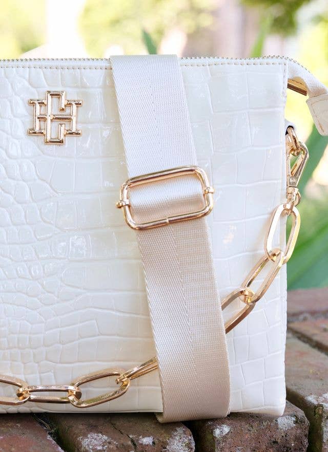 Ariana Crossbody IVORY PATENT: Default - The Edit LLC