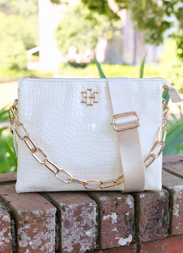 Ariana Crossbody IVORY PATENT: Default - The Edit LLC