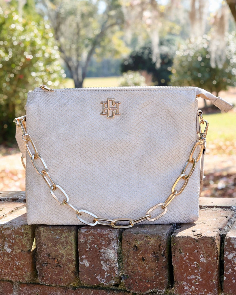 Ariana Crossbody Shimmer Champagne: Default - The Edit LLC