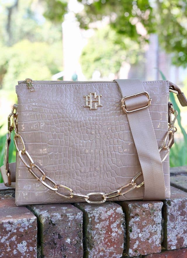 Ariana Crossbody TAUPE PATENT: Default - The Edit LLC