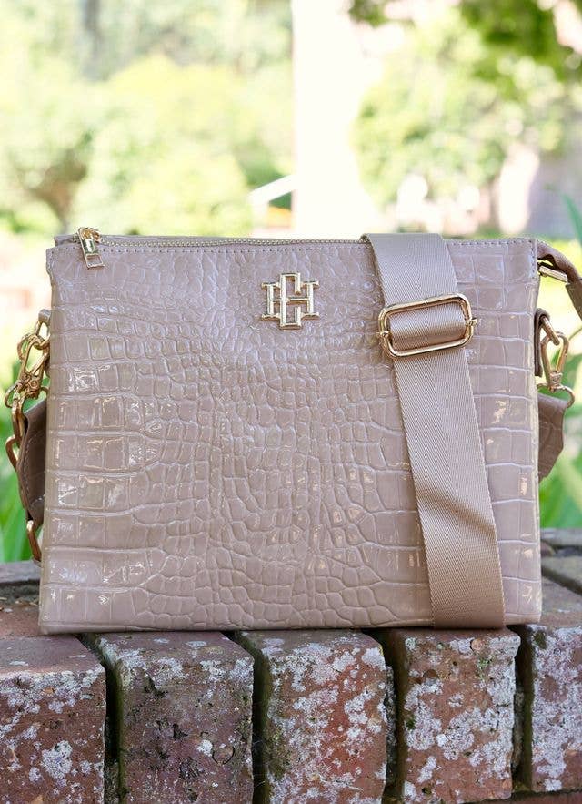 Ariana Crossbody TAUPE PATENT: Default - The Edit LLC